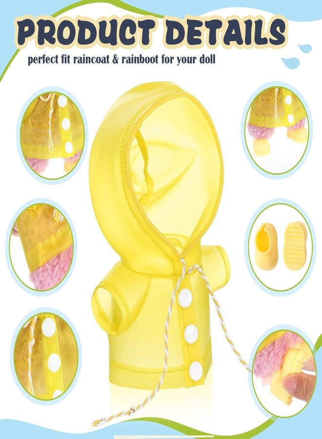 Velmitten 17cm Doll Yellow Raincoat with Mini Rainboot Shoes Adorable Doll Raincoat Clothes Outfit & Accessories Ideal Gift for DIY Dress-up Lovers & Collector Display - Image 2